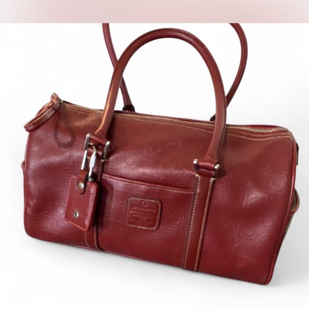 Liz Claiborne Red Satchel with Polished Finish